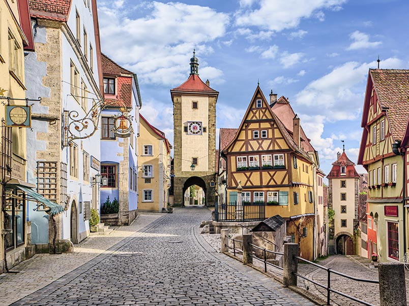 The old medieval town of Rothenburg ob der Tauber in Germany